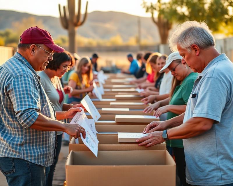 Galaxy Cleaners team volunteering and packing donations in Surprise AZ