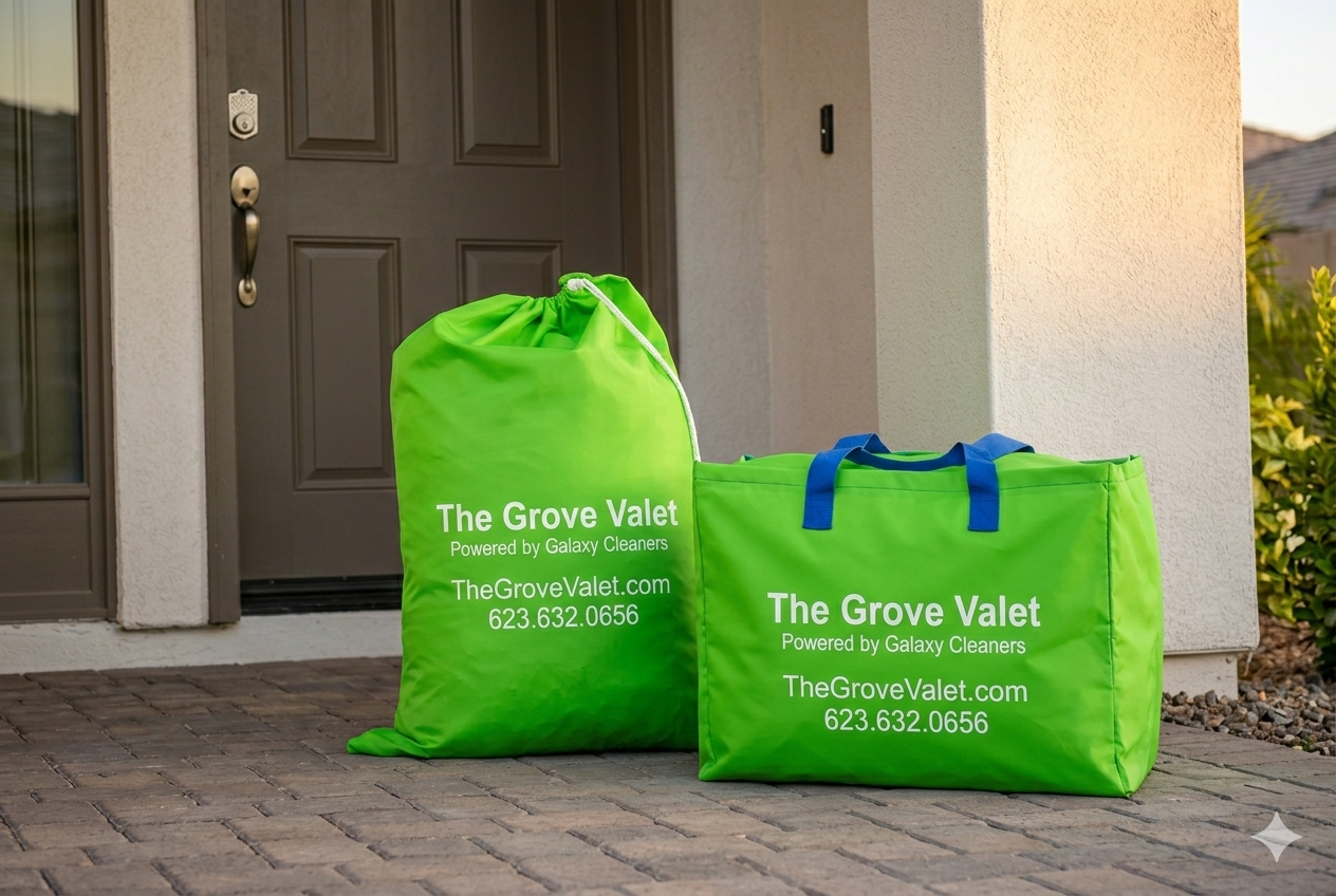 Grove Valet VIP bags ready for Tuesday pickup in Sterling Grove