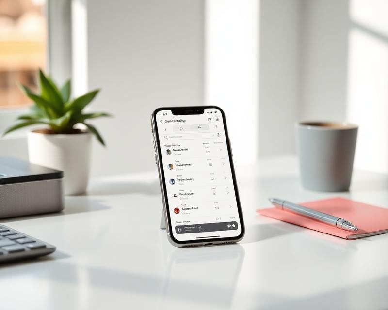 Client portal on phone showing virtual wardrobe and order tracking